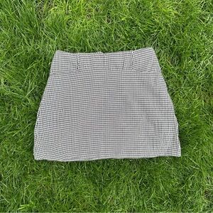 Vintage Classic Black and White Checkered Mini Skirt